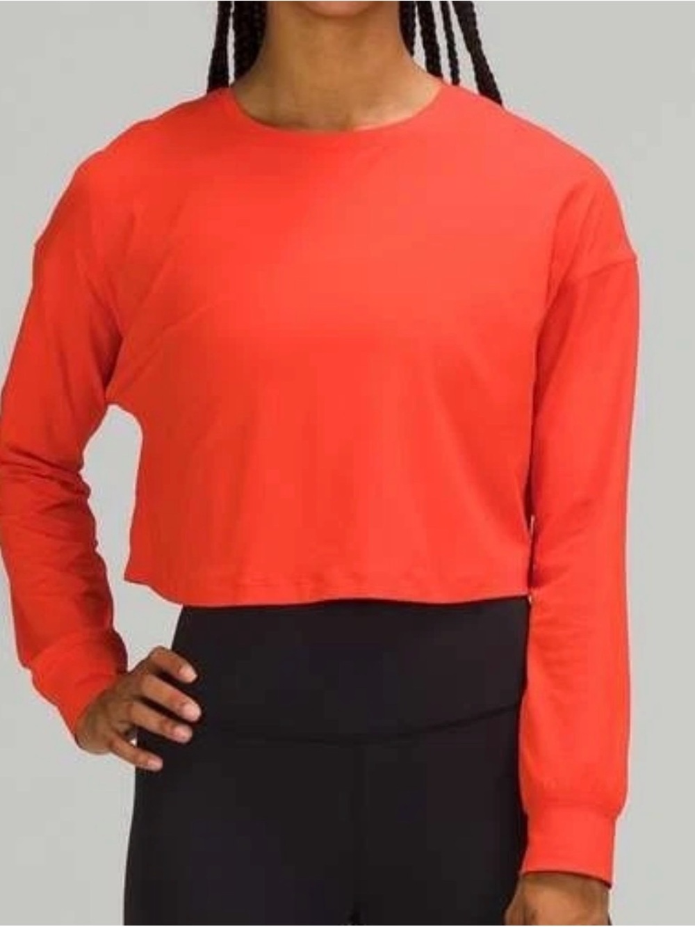 Lululemon Muscle Love Long Sleeve in the shade Autumn Red EUC